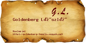 Goldenberg László névjegykártya